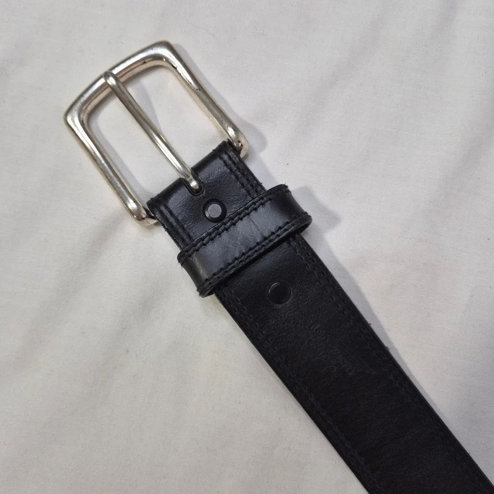 Red Wing Shoes Belt Men 38 Black Leather Workwear Heritage Solid Brass USA 96510
